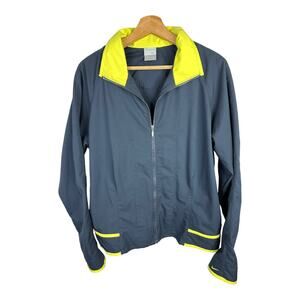Nike Womens size XL 16/18 Blue Yellow Zip Up Lightweight Track Jacket Dri Fit